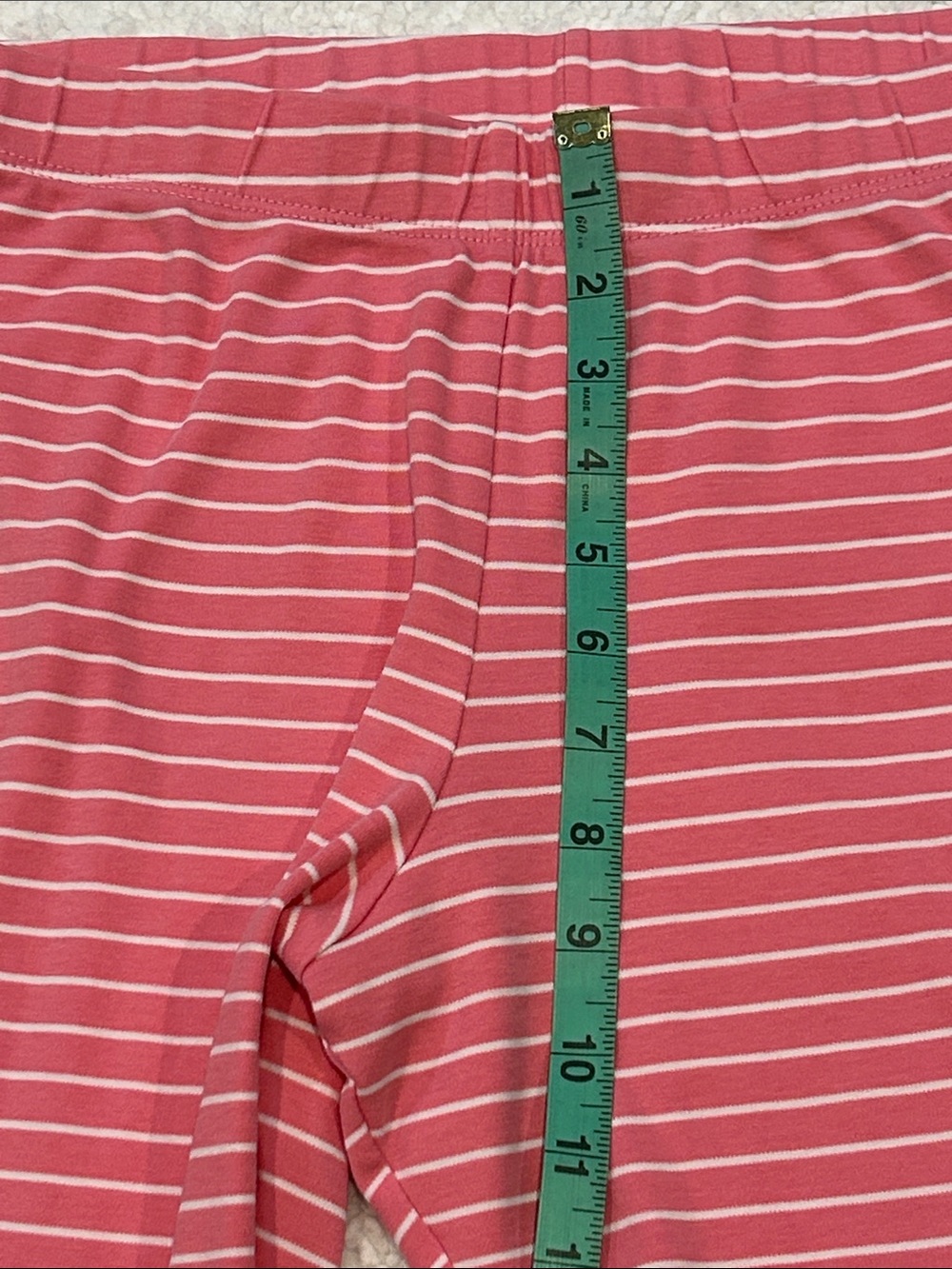 LAKE Pima Cotton Pajama Pants size Medium Deep Coral and White Stripes - Picture 11 of 13